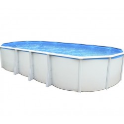 Above ground pool TOI Ibiza Oval 730x366x132 with complete white kit