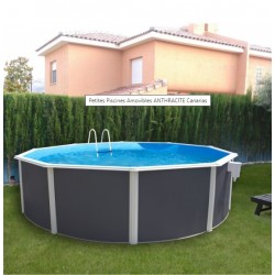 Piscine hors sol TOI Canarias ronde 460xH120 avec kit complet Anthracite