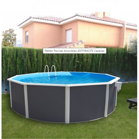 Piscina elevada TOI Canarias redonda 460xH120 con kit completo Antracita