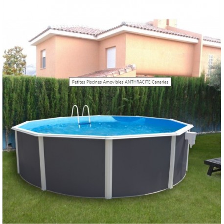 Piscine hors sol TOI Canarias ronde 460xH120 avec kit complet Anthracite