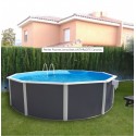 Piscina fuori terra TOI Canarias rotonda 460xH120 con kit completo Antracite