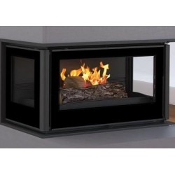 Houten inzetstuk 3 glazen vlakken Bronpi Paris 90-3-C Vision 14kW met turbine