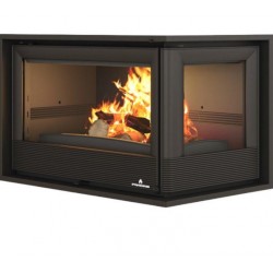 Inserto in legno angolare smaltato destro Bronpi Paris 90-ED Vision 14kW con turbina