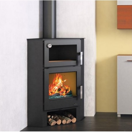 Bronpi Lerma 9kW stufa a legna angolare con forno