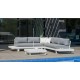 Corner garden furniture Menfis-7 Aluminuim White Light Grey Fabrics 4 to 6 places Hevea