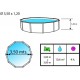 Above ground pool TOI Grey stone round 350xH120 with complete kit