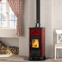 Fogão a lenha Nordica Extraflame Emiliana 6.5kW bordô