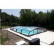 Refugio para piscina baja Refugio telescópico Chipre 10,45x4,50m sin raíles