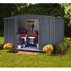 Habrita Metal Garden Shed 313x242xh198 with Double Sliding Door