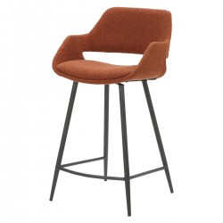 Lot de 2 Chaises plan de travail Eme tissu bouclette Caramel Piétement Métal VeryForma Lot de 2 Chaises plan de travail Eme tissu bouclette Caramel Piétement Métal VeryForma