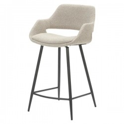 Lot de 2 Chaises plan de travail Eme tissu bouclette gris clair Piétement Métal VeryForma Lot de 2 Chaises plan de travail Eme tissu bouclette gris clair Piétement Métal VeryForma