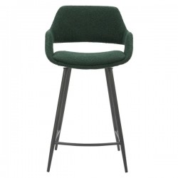 Lot de 2 Chaises plan de travail Eme tissu bouclette vert sapin Piétement Métal VeryForma Lot de 2 Chaises plan de travail Eme tissu bouclette vert sapin Piétement Métal VeryForma