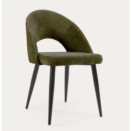 Set 4 Sedie in Velluto Verde con Schienale Ergonomico Gambe Nere VeryForma Set 4 Sedie in Velluto Verde con Schienale Ergonomico Gambe Nere VeryForma