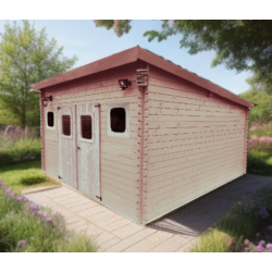 Abri de jardin en Bois madriers 28mm Danube Habrita 17m2 Abri de jardin en Bois madriers 28mm Danube Habrita 17m2