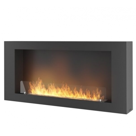 Infire Murall 1200 Bioethanol Fireplace with Glass 3 kW Black