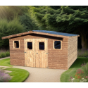 Habrita Thermabri jardim de madeira maciça galpão 15,14 m2 com telhado de aço