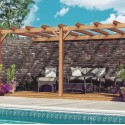 Pergola addossata in legno grezzo Palma 3x3m 9m2