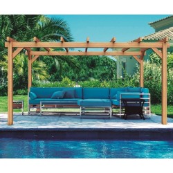 Vrijstaande massief houten pergola Valencia 500x400cm 20m2