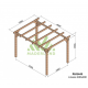 Pérgola exenta de madera Linares 400x300cm 12m2