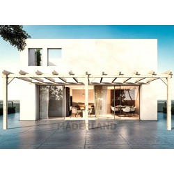 Sevilla 7x4m 28m2 Wandpergola aus Rohholz Sevilla 7x4m 28m2 Wandpergola aus Rohholz