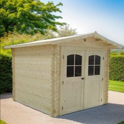 Cobertizo de Jardín Loira Madera Maciza 2x2m 4 m2 Habrita Log 28mm Cobertizo de Jardín Loira Madera Maciza 2x2m 4 m2 Habrita Log 28mm