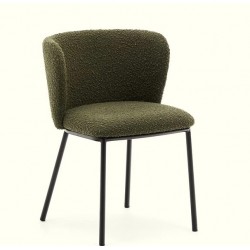 Lot de 2 Chaises bouclette verte et métal noir Elia VeryForma Lot de 2 Chaises bouclette verte et métal noir Elia VeryForma