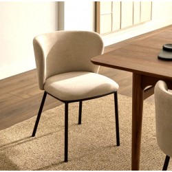 Set mit 2 Elia VeryForma Stühlen aus beigefarbenem und schwarzem Metallgewebe Set mit 2 Elia VeryForma Stühlen aus beigefarbenem und schwarzem Metallgewebe
