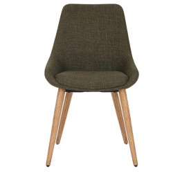 Set mit 2 Esszimmerstühlen Ari Khaki Stoff Gestell aus dunkler Eiche VeryForma Set mit 2 Esszimmerstühlen Ari Khaki Stoff Gestell aus dunkler Eiche VeryForma