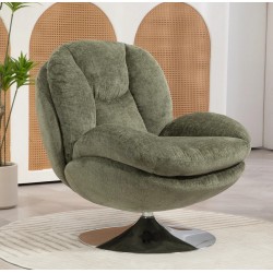 Fauteuil pivotant Top tissu velours kaki VeryForma Fauteuil pivotant Top tissu velours kaki VeryForma