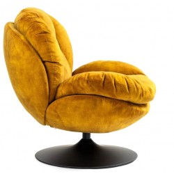 Fauteuil pivotant Top tissu velours Ocre VeryForma Fauteuil pivotant Top tissu velours Ocre VeryForma