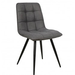 Set mit 4 Lize Esszimmerstühlen dunkelgrauer Stoff Metallbeine VeryForma Set mit 4 Lize Esszimmerstühlen dunkelgrauer Stoff Metallbeine VeryForma
