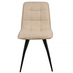 Set de 4 sillas de comedor Lize Beige Tela Patas Metálicas VeryForma Set de 4 sillas de comedor Lize Beige Tela Patas Metálicas VeryForma