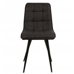 Lot de 4 Chaises Repas Lize tissu noir Pieds métal VeryForma Lot de 4 Chaises Repas Lize tissu noir Pieds métal VeryForma