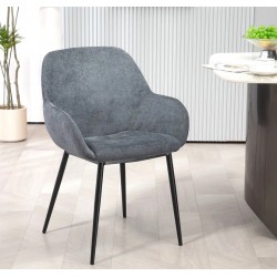 Lot de 2 Chaises Repas Ibis tissu chenille gris Pieds métal VeryForma Lot de 2 Chaises Repas Ibis tissu chenille gris Pieds métal VeryForma