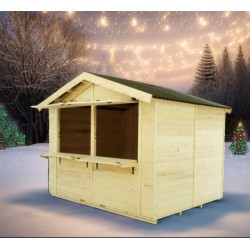 Echoppe marchande en bois d'épicea Sylva 3 x 2,4 m Habrita 7.2m2 Echoppe marchande en bois d'épicea Sylva 3 x 2,4 m Habrita 7.2m2