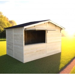 Echoppe marchande en bois d'épicea Sylva 3.6x2,4m Habrita 8.6m2 Echoppe marchande en bois d'épicea Sylva 3.6x2,4m Habrita 8.6m2