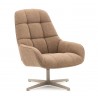 Aspe draaifauteuil in lichtbruine stof en VeryForma metaal