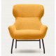 Lina fauteuil in mosterdkleurige badstof en VeryForma staal