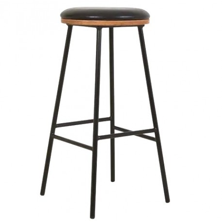 Lot de 2 Tabourets de bar imitation cuir noir et Pieds Métal Marc VeryForma Lot de 2 Tabourets de bar imitation cuir noir et Pieds Métal Marc VeryForma