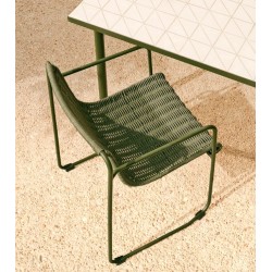 Arvin Swirl Chair in Beige Chenille Fabric and VeryForma Oak Wood Legs