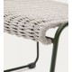 Arvin Swirl stoel in beige chenille stof en VeryForma eikenhouten poten