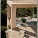 Arvin Swirl Chair in Beige Chenille Fabric and VeryForma Oak Wood Legs