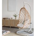 Cadeira Suspensa Kate em Rattan Natural e Aço VeryForma