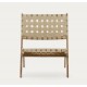 Beli Folding Armchair in solid wood and cream rope VeryForma