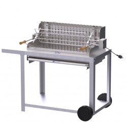Barbecue Le Marquier Irissarry Inox avec Chariot et Tournebroche