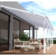Pérgola de pared Olympia 3x9,71m de aluminio blanco y policarbonato Canopia