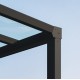 Pérgola de pared de aluminio Stockholm de 3,5x6,6m Techo transparente gris antracita y Canopia