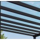 Pérgola de pared de aluminio Stockholm de 3,5x6,6m Techo transparente gris antracita y Canopia